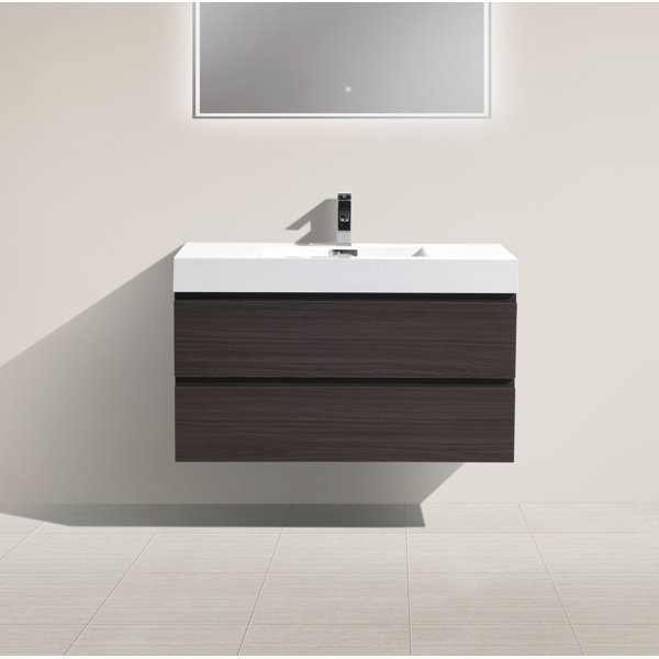 Morenobath 39" Wall Mounted Single Bathroom Vanity Base Only - Wayfair ...